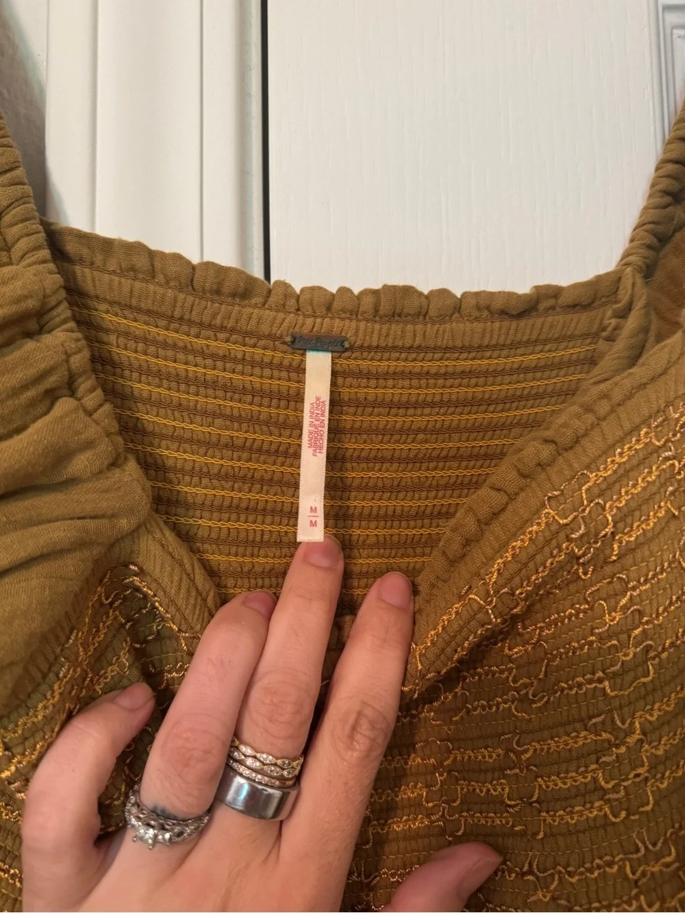 Free People Mustard Brown Maxi Dress